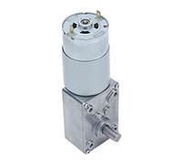 Fafeicy Motoriduttore a Vite Senza Fine DC 12V 24V Cuscinetto a Sfere a 2 estremità Ingranaggio Metallico Autobloccante Albero di Uscita da 8 Mm 58x40 Mm per Elettrodomestici (DC24V 80RPM)