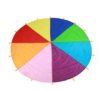 Fafeicy Paracadute Arcobaleno per Bambini 3 Metri Multicolore con 16 Maniglie Tessuto Oxford Gioco Esterno ed Interno