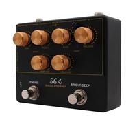 Fafeicy Pedale Preamplificatore per Basso 18V DI Box Pedale Effetti per Basso da Studio EQ a 4 Bande con Uscita Cuffie Aux In per Registrazione DI e Performance Dal Vivo