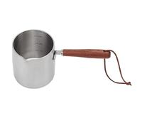 Fafeicy Pentola più Calda per Burro in Acciaio Inossidabile, Cioccolato Coffee Latte a Vapore Piatta da 450 Ml di Pentola con Manico in Legno per Cucina in Casa
