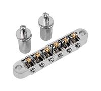 Fafeicy Ponte per Chitarra Elettrica Classico Roller Saddle Bridge con Regolazione Dell'intonazione per Meno Rotture delle Corde (SILVER)
