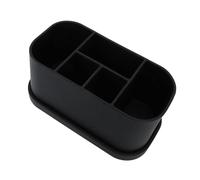 Fafeicy Porta dello Spazzolino da Denti Siliconico con Ventosa, Organizzatore da Banco per Bagno a 5 Slot per Dentifricio e Cosmetici, 7.09x3.78x3.27 Pollici (BLACK)