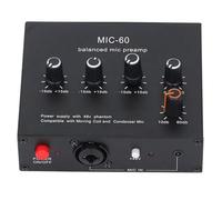 Fafeicy Preamp Microfono Condenser MIC Preamp XLR Preamp con Uscita di Ingresso XLR 3,5 Mm XLR 60DB Guadagno 48 V Phantom Power DC5-12V per Microfoni di Condensatore Dinamico Home
