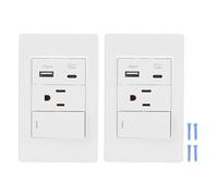 Fafeicy Presa A Muro, Presa USB Tipo C con Porte di Ricarica da 2,1 A e Prevenzione del Sovraccarico, per la Sostituzione della Presa A Muro Standard (Spina degli Stati Uniti)