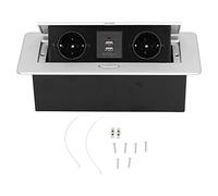 Fafeicy Presa Incasso Presa a Filo Presa a Muro con Indicatore LED 2 Prese 2 Porte USB Presa di Corrente Impermeabile 16A 4000W per Ufficio Casa Uso Interno
