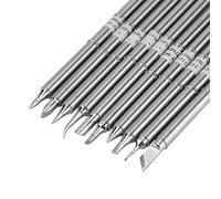 Fafeicy Punta per saldatura, punte per saldatore serie T12, ricambio utensile per saldatura per stazione di rilavorazione FX-951(Pack of 10), Punta Del Saldatore/Nucleo Riscaldante/Punta Del