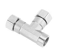 Fafeicy Raccordi per Tubo a 3 Vie TEE 304 in Acciaio Inossidabile G1/2 Adattatore Filettatura per Sistemi di (2 giunti filettati femmina e 1 giunto filettato)