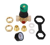 Fafeicy Regolatore di Pressione Dell'acqua, Ottone 0-60Mpa con Misuratore di Pressione, per Solare con Rubinetto Riscaldatore Purificatore (1/2 pollice (DN15))