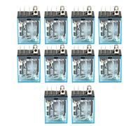 Fafeicy Relè di Potenza a Bobina Elettromagnetica LY2NJ 5A AC/DC 8 Pin DPDT con Contatti in Argento di Alta qualità, 10 Pezzi per Uso Industriale (Tensione della bobina 24VDC)