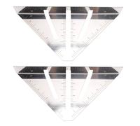 Fafeicy Righello Quadrato Obliquo da 2 Pezzi da 8 Pollici da 22,5 ° a 90 ° in Acciaio Inossidabile