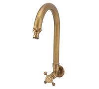 Fafeicy Rubinetto da Esterno Rubinetto da Giardino Girevole a 360 Gradi in Rame Antico Resistente Al Gelo con Design Classico per Balcone Giardino Terrazza (Bocca sottile)