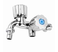Fafeicy Rubinetto del Rubinetto Dell'acqua G1 / 2 Plastica Elettroplatante Dual Beuggero Drive Manpeatura Distributo Faucet per Lavandino Basino Bagno (Ugello Louvre G 1/2)