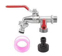 Fafeicy Rubinetto per Lavatrice con Uscita Acqua a Doppio Controllo 1 in 2 Out con Nucleo della Valvola in Rame Fine, Materiale in Rame e Ampia Applicazione