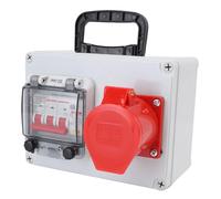 Fafeicy Scatola di Distribuzione Portatile, Scatola di Prese Industriali con Maniglia Resistente agli Urti per Cantieri di Fabbriche di Magazzini, Materiale PC ABS Leggero 200x150x100mm