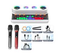 Fafeicy Scheda Audio del Microfono Wireless Attrezzatura Podcast Audio Podcast Portable BT Scheda Audio Bluetooth Attrezzatura Podcast per la Registrazione Musicale in Streaming in (W-2)