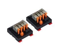 Fafeicy Scheda di Controllo PLC per Guida DIN, 2 Apri 2 Chiudi 4 Circuito | Capacità di carico CC 30 V CA 250 V, base collegabile per sostituzione relè individuale, guscio isolato in metallo ABS