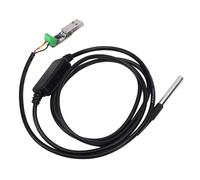 Fafeicy Sensore di Temperatura Industriale Sonda di Temperatura Digitale di Rilevamento TTL USB con Sonda in Acciaio Inossidabile per PLC MCU -55 a +125 ℃ Promemoria Soglia di