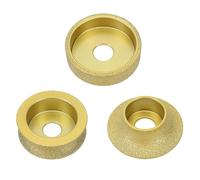 Fafeicy Set di 3 Mole Diamantate Brasate con Profilo, Smerigliatrice Angolare Manuale, Disco per Lucidatura con Foro da 20 Mm, per Marmo, Granito, Pietra, Bordi, Francia, Parallel