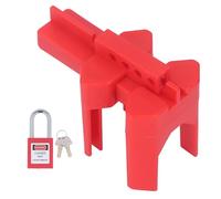Fafeicy Set di Bloccaggio con Valvola a Sfera Regolabile, Blocco di Sicurezza da 38 Mm per Impianti Chimici Industriali, con Lucchetto a Chiave Rimovibile