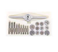 Fafeicy Set di Maschi e Filiere Metriche da 30 Pezzi con Chiave Inglese, Kit di Utensili Manuali per Maschiatura e Filettatura per Viti Interne Ed Esterne