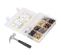 Fafeicy Set di Puntine da 800 Pezzi, Chiodi Decorativi in acciaio Al Carbonio con Martello e Righello per Progetti di Mobili, Include 8 Colori e Scatola di Immagazzinaggio