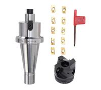 Fafeicy Set Portafresa Frontale, Fresa CNC con 10 Lame APMT1604 per Lavorazioni Precise di Gradini e Superfici su Attrezzature per la Lavorazione dei Metalli