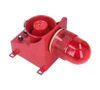 Fafeicy Sirena di Allarme Industriale 130dB AC 110V Impermeabile IP65 Suono e Luce Tromba di Allarme con Volume Regolabile LED Stroboscopico per Avviso di Emergenza Interna Esterna (DC12V)