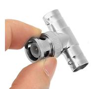 Fafeicy Splitter BNC, connettore BNC maschio a doppia femmina a forma di T, per cavo coassiale, CCTV, antenna, 1-2 (2 pezzi)