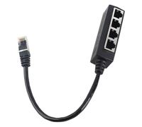 Fafeicy Splitter RJ45, Adattatore Ethernet da 1 a 4 Porte, Connettori Placcati in Oro per Router, PC, TV