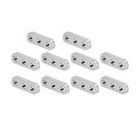 Fafeicy Staffa Piatta in Alluminio Dritta, 4 X 8mm Collegamento, 10 Pezzi | Giunto di collegamento per ingegneria robotica, spaziatura tra i fori di 0,3 pollici, gruppo trave senza soluzione di