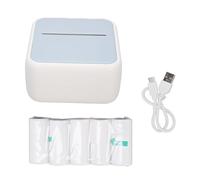 Fafeicy Stampante per Etichetta Termica, Stampante Termica Compatta con 5 Rotoli di Carta Bt Bt di Stampa Senza Inchiostro, Codici a Barre, Etichette, Adesivi, Tag per IOS, per