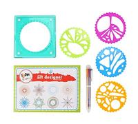 Fafeicy Strumento di Disegno a Spirale per Bambini, Modello di Righello Geometrico Set 5 Sovrani di Plastica con Penna Colorata per Artigianato e Articoli di Cartoleria Scolastica