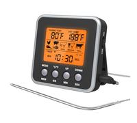 Fafeicy Termometro da Carne Digitale a Retroilluminazione Arancione, Sonda Istantanea con Timer, 7 Temperature Preimpostate for Cucina Forno Grill Affumicatore Barbecue