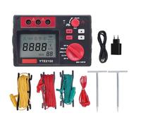 Fafeicy Tester di Isolamento Megaohmmetro Digitale 600V da 20 a 600ohm 9999 Conteggi Megaohmmetro Elettrico per Tecnici Elettricisti Ingegneri (Spina UE 110-240 V)