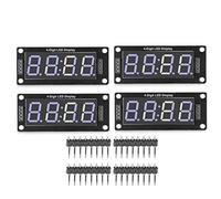 Fafeicy Tubo Digitale a 4 Cifre, 4 Pezzi Tabellone a LED per Tubo a 4 Cifre Scheda PCB Modulo Orologio a 7 Segmenti 5V per Display Digitale a LED, Display a Segmenti a LED (Blu MRA041C)