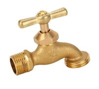 Fafeicy Tubo per Irrigazione Bibb, Valvola dell'Acqua in Ottone, Ingresso 1/2 Pollice con Uscita 3/4 Pollici per Tubi Giardino Esterni