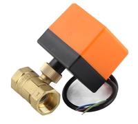 Fafeicy Valvola a Sfera Motorizzata, Materiale in Ottone, Design a Basso Rumore, Adatto per i Sistemi HVAC e il Controllo dell'acqua, DC12-24V, G3/4, Dimensioni DN20