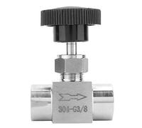 Fafeicy Valvola di controllo del flusso in acciaio inox 3/8 pollici, valvola a farfalla per ingranaggi a gas acqua (3/8 pollici)