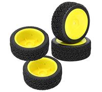 Fafeims 1/10 RC RC High Strength Car Shoot per Auto per HSP/HPI - Migliore Maniglia per gli Amanti delle Corse - Insieme 4 Pneumatici, Adattati Al 144001 (YELLOW)