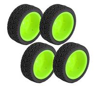 Fafeims 1/10 RC RC High Strength Car Shoot per Auto per HSP/HPI - Migliore Maniglia per gli Amanti delle Corse - Insieme 4 Pneumatici, Adattati Al 144001 (GREEN)