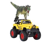 Fafeims Camion Giocattolo Trasportatore di Dinosauri, Auto in Lega e Plastica con Luci a LED e Suoni, Camion per il Trasporto di Dinosauri per Giochi Fantasiosi e Avventure (YELLOW)