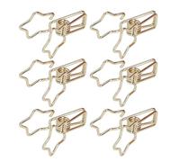 Fafeims Clamp/Holder per Raccoglitore a Stella 100 Graffette Graziose Piccole per Documenti, Biglietti per Persone Multiuso, in Metallo (GOLD)