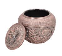 Fafeims Contenitore per tè in Metallo Contenitore per tè Sfuso in Bronzo Vintage per Armadio da Cucina, Barattolo in Materiale in Lega Premium, Aspetto Antico Accattivante (Rame rosso di piccole