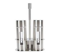 Fafeims Contenitori per Condimenti, Bottiglia per Condimenti in Acciaio Inossidabile 304 da 2 Pezzi con Supporto Base e Finestra Trasparente per Ristorante e Sala da Pranzo Domestica (L)