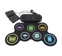 Fafeims Drum Pad Elettrico, Kit di Batteria in Silicone a Rotaggio a 7 Pad con Midi e Doppi Altoparlanti - Tamburo Elettronico Ricaricabile Portatile per Principianti e Professionisti