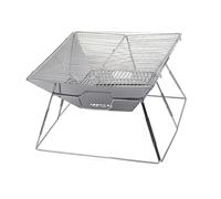 Fafeims Grill Barbecue in Acciaio Inossidabile, Griglia a Carbone Pieghevole Portatile con Fori di Vent, 12,6x12.6x9,1 Pollici Grill Esterno Compatto per il Cortile da Picnic in