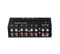 Fafeims Interruttore Audio, Commutatore Audio Stereo, 6 in 2 Uscite, Plug and Play, per PC da Gioco Home Theater, Nero