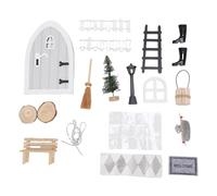 Fafeims Kit per Porte per Fata Elfo di Natale, Miniatura in Compensato a Mano per Decorazioni per le Vacanze del Villaggio di Natale della Casa delle Bambole
