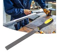 Fafeims Lima Piatta in Acciaio con Impugnatura Comoda per L'affilatura dei Metalli per Garage, Fabbriche e Officine (Lima piatta a denti medi da 8 pollici con manico)