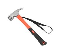 Fafeims Martello da Artiglio, Martello in Gomma ABS con Impugnatura in Ferro con Gancio Curvo e Fune da Appendere per Campeggio All'aperto Progetti Fai da Te (ORANGE)